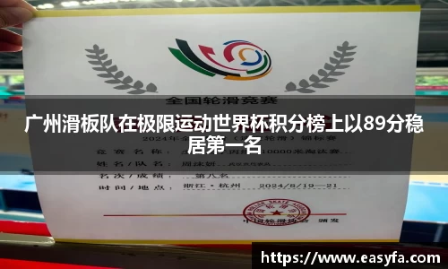 广州滑板队在极限运动世界杯积分榜上以89分稳居第一名