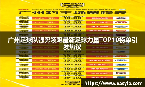 广州足球队强势领跑最新足球力量TOP10榜单引发热议